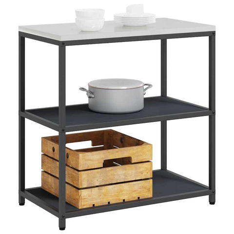 vidaXL Kitchen Storage Shelf with Shelf with Storage Anthracite Steel
