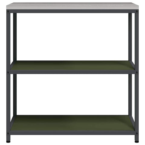 vidaXL Kitchen Storage Shelf with Shelf with Storage Olive green Steel
