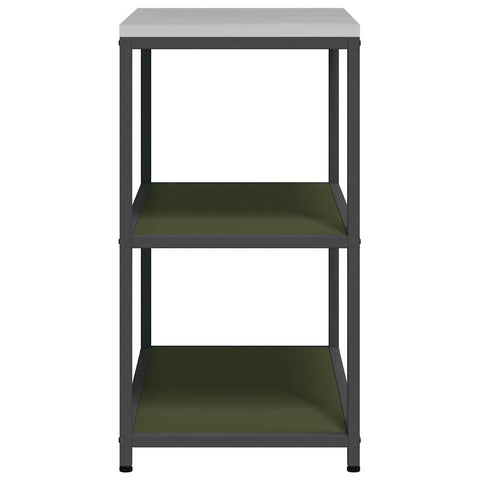vidaXL Kitchen Storage Shelf with Shelf with Storage Olive green Steel