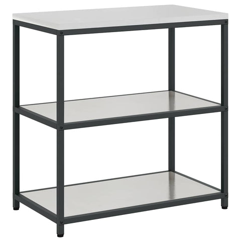 vidaXL Kitchen Storage Shelf with Shelf Silver Stainless steel