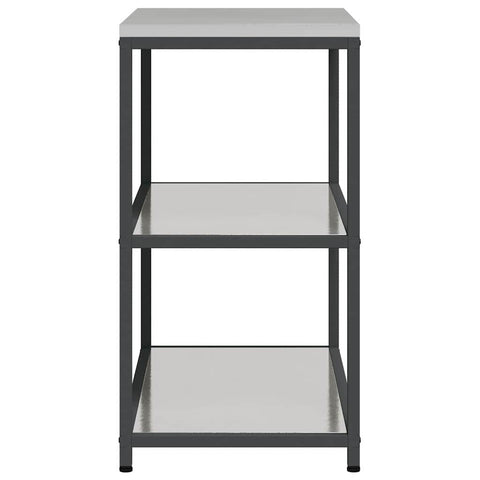 vidaXL Kitchen Storage Shelf with Shelf Silver Stainless steel