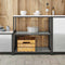 vidaXL Kitchen Storage Shelf with Shelf Silver Galvanised steel