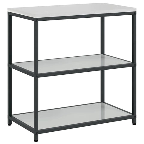 vidaXL Kitchen Storage Shelf with Shelf Silver Galvanised steel