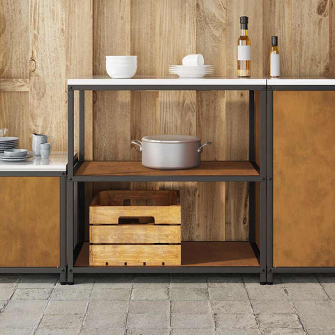 vidaXL Kitchen Storage Shelf with Shelf Rusty Weathering steel