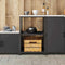 vidaXL Kitchen Storage Shelf with Shelf with Storage Black Steel