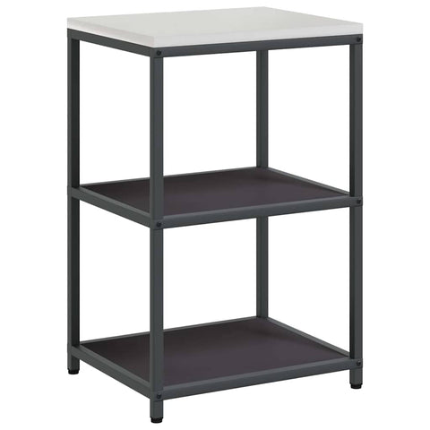 vidaXL Kitchen Storage Shelf with Shelf with Storage Black Steel