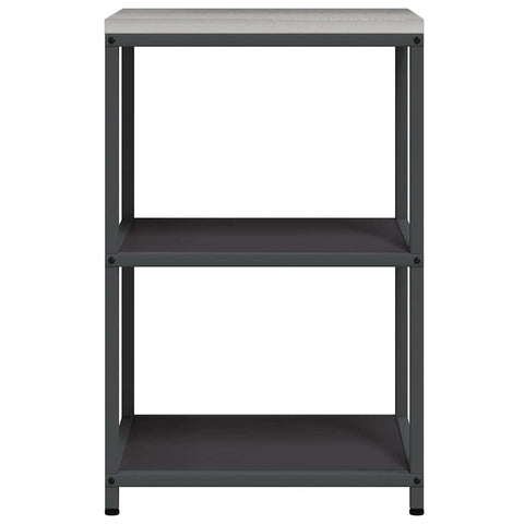 vidaXL Kitchen Storage Shelf with Shelf with Storage Black Steel
