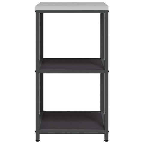 vidaXL Kitchen Storage Shelf with Shelf with Storage Black Steel