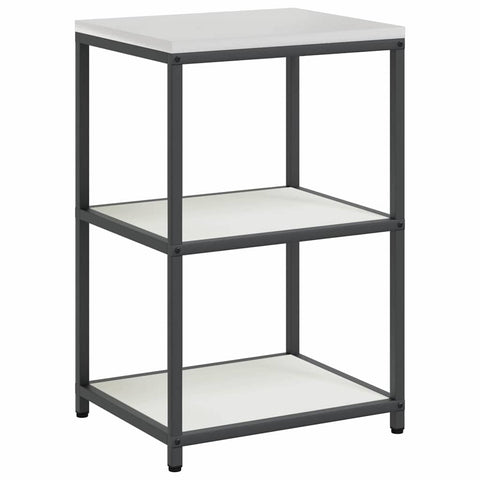 vidaXL Kitchen Storage Shelf with Shelf with Storage White Steel