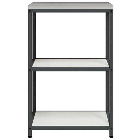vidaXL Kitchen Storage Shelf with Shelf with Storage White Steel