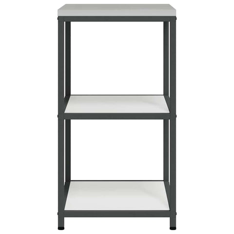 vidaXL Kitchen Storage Shelf with Shelf with Storage White Steel