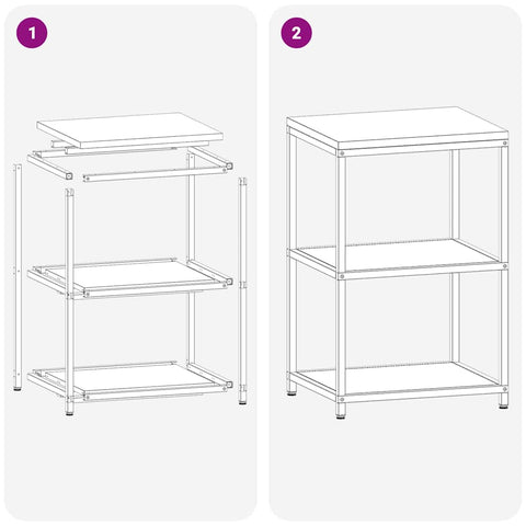 vidaXL Kitchen Storage Shelf with Shelf with Storage Anthracite Steel