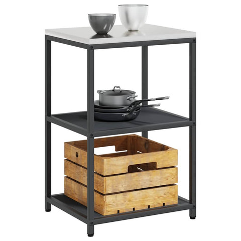 vidaXL Kitchen Storage Shelf with Shelf with Storage Anthracite Steel