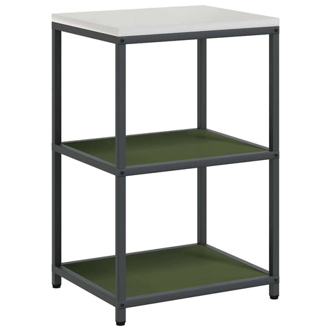 vidaXL Kitchen Storage Shelf with Shelf with Storage Olive green Steel