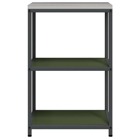 vidaXL Kitchen Storage Shelf with Shelf with Storage Olive green Steel