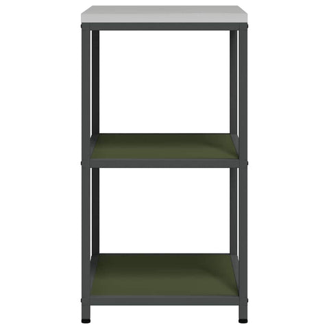 vidaXL Kitchen Storage Shelf with Shelf with Storage Olive green Steel