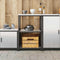 vidaXL Kitchen Storage Shelf with Shelf Silver Stainless steel