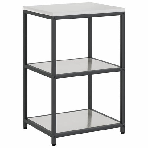 vidaXL Kitchen Storage Shelf with Shelf Silver Stainless steel