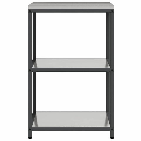vidaXL Kitchen Storage Shelf with Shelf Silver Stainless steel