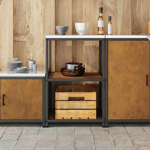 vidaXL Kitchen Storage Shelf with Shelf Rusty Weathering steel