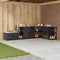 vidaXL Kitchen Storage Shelf with Shelf with Storage Black Steel