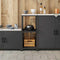 vidaXL Kitchen Storage Shelf with Shelf with Storage Black Steel