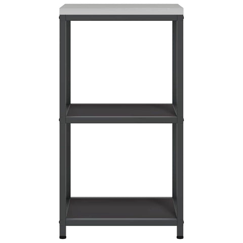 vidaXL Kitchen Storage Shelf with Shelf with Storage Black Steel