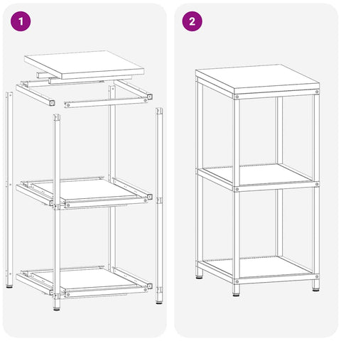 vidaXL Kitchen Storage Shelf with Shelf with Storage White Steel