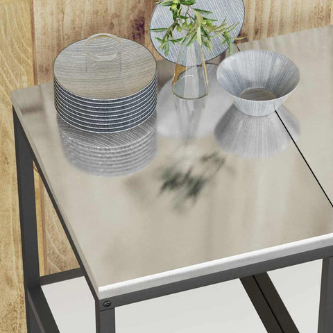vidaXL Kitchen Storage Shelf with Shelf with Storage White Steel