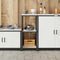 vidaXL Kitchen Storage Shelf with Shelf with Storage White Steel