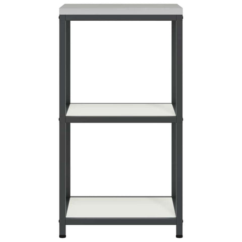 vidaXL Kitchen Storage Shelf with Shelf with Storage White Steel