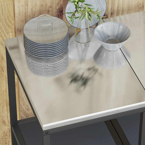 vidaXL Kitchen Storage Shelf with Shelf with Storage Anthracite Steel