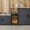 vidaXL Kitchen Storage Shelf with Shelf with Storage Anthracite Steel