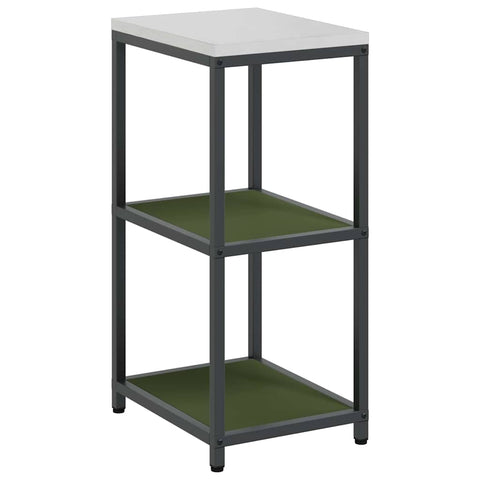 vidaXL Kitchen Storage Shelf with Shelf with Storage Olive green Steel