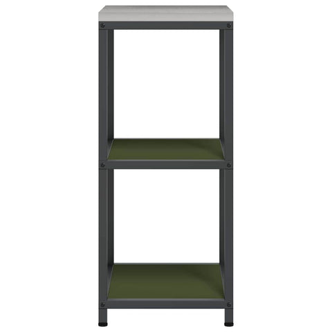 vidaXL Kitchen Storage Shelf with Shelf with Storage Olive green Steel