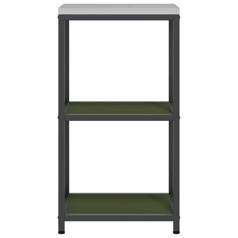 vidaXL Kitchen Storage Shelf with Shelf with Storage Olive green Steel