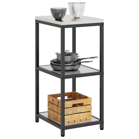 vidaXL Kitchen Storage Shelf with Shelf Silver Stainless steel