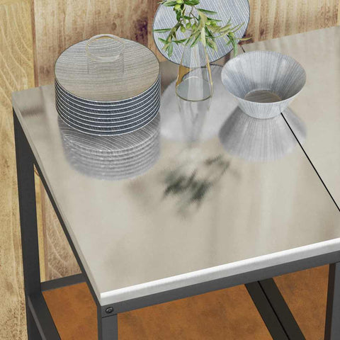 vidaXL Kitchen Storage Shelf with Shelf Rusty Weathering steel