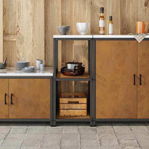 vidaXL Kitchen Storage Shelf with Shelf Rusty Weathering steel