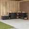 vidaXL Kitchen Storage Shelf with Shelf with Storage Black Steel
