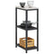 vidaXL Kitchen Storage Shelf with Shelf with Storage Black Steel