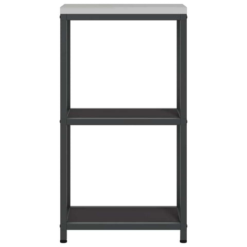 vidaXL Kitchen Storage Shelf with Shelf with Storage Black Steel