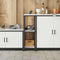 vidaXL Kitchen Storage Shelf with Shelf with Storage White Steel