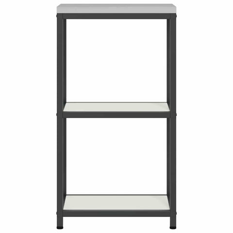 vidaXL Kitchen Storage Shelf with Shelf with Storage White Steel