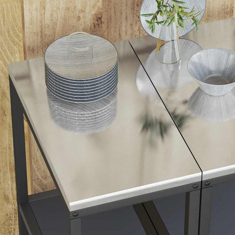 vidaXL Kitchen Storage Shelf with Shelf with Storage Anthracite Steel