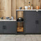 vidaXL Kitchen Storage Shelf with Shelf with Storage Anthracite Steel