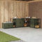 vidaXL Kitchen Storage Shelf with Shelf with Storage Olive green Steel
