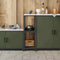 vidaXL Kitchen Storage Shelf with Shelf with Storage Olive green Steel