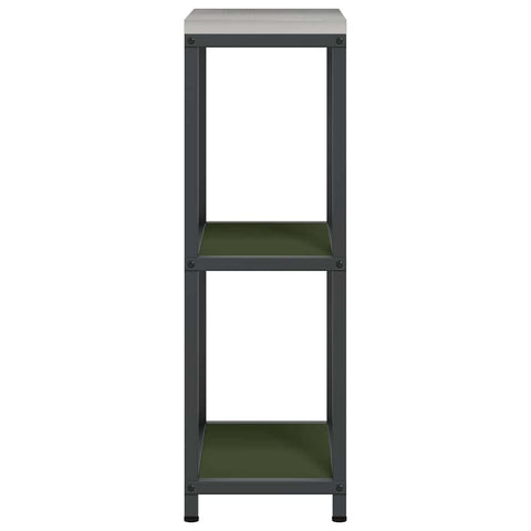 vidaXL Kitchen Storage Shelf with Shelf with Storage Olive green Steel