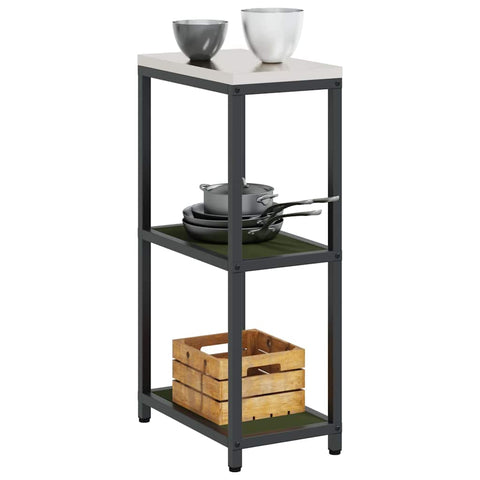 vidaXL Kitchen Storage Shelf with Shelf with Storage Olive green Steel